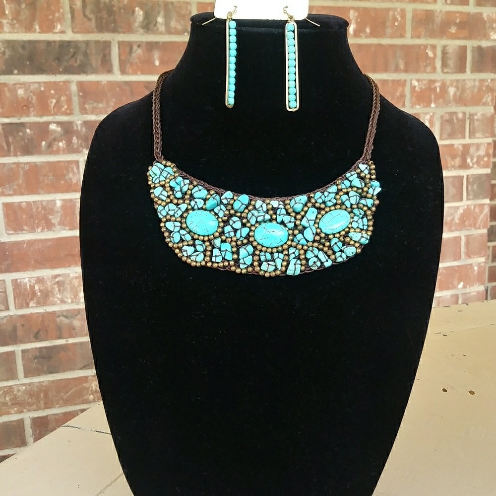 Compass Necklace and earrings
